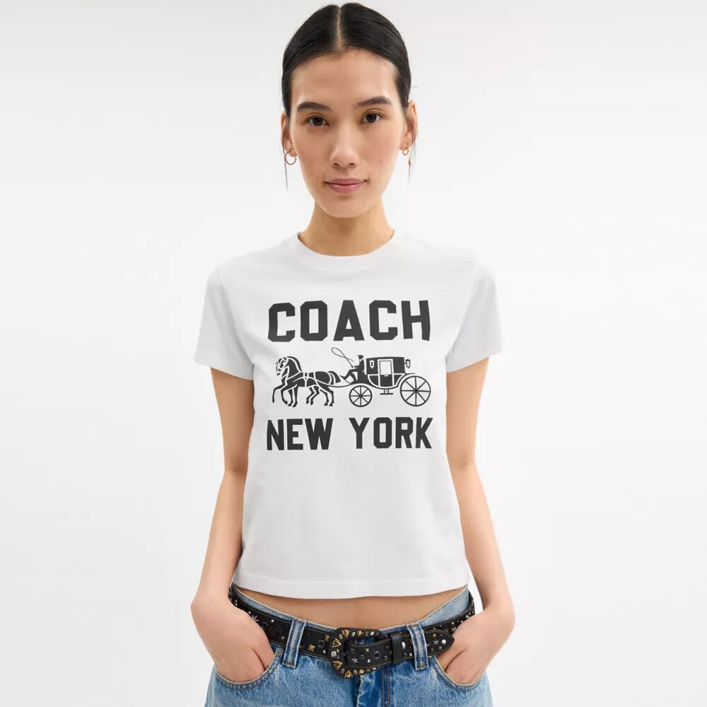 T-shirt z motywem Horse and Carriage z bawełny organicznej