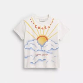 T-shirt z nadrukiem „Airbrush” w stylu lat 90. z bawełny organicznej