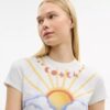 T-shirt z nadrukiem „Airbrush” w stylu lat 90. z bawełny organicznej