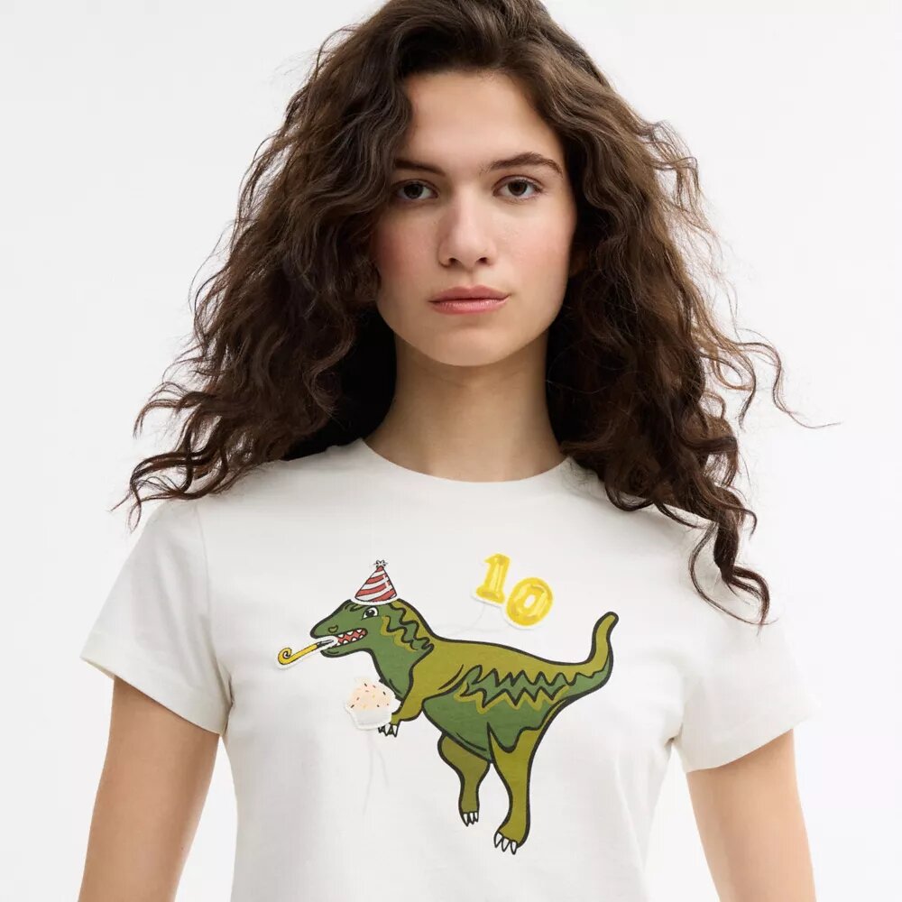 T-shirt z okazji 10. urodzin Rexy'ego w stylu lat 90. z bawełny organicznej