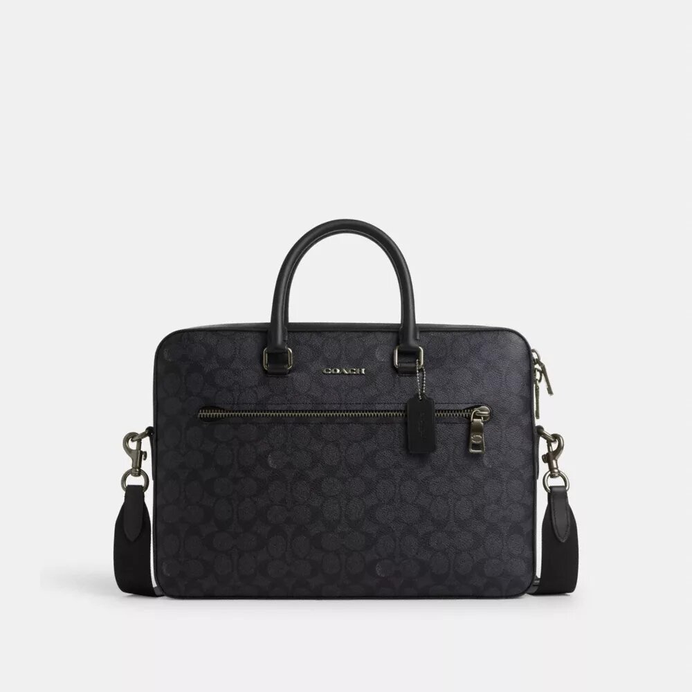 Torbę Ethan Slim Brief z Signature Canvas