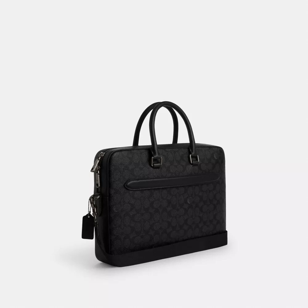 Torbę Ethan Slim Brief z Signature Canvas