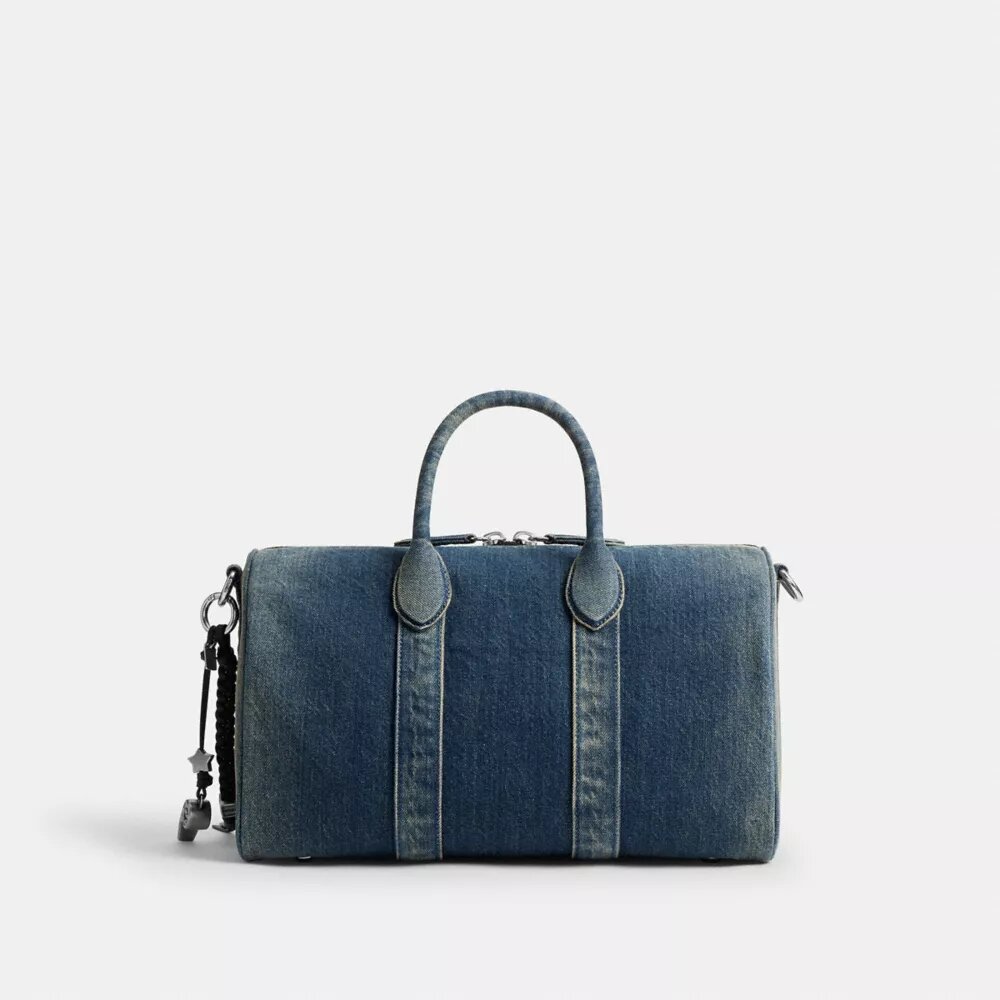Torba Compass 35 z regenerowanego denimu bawełnianego z zawieszkami