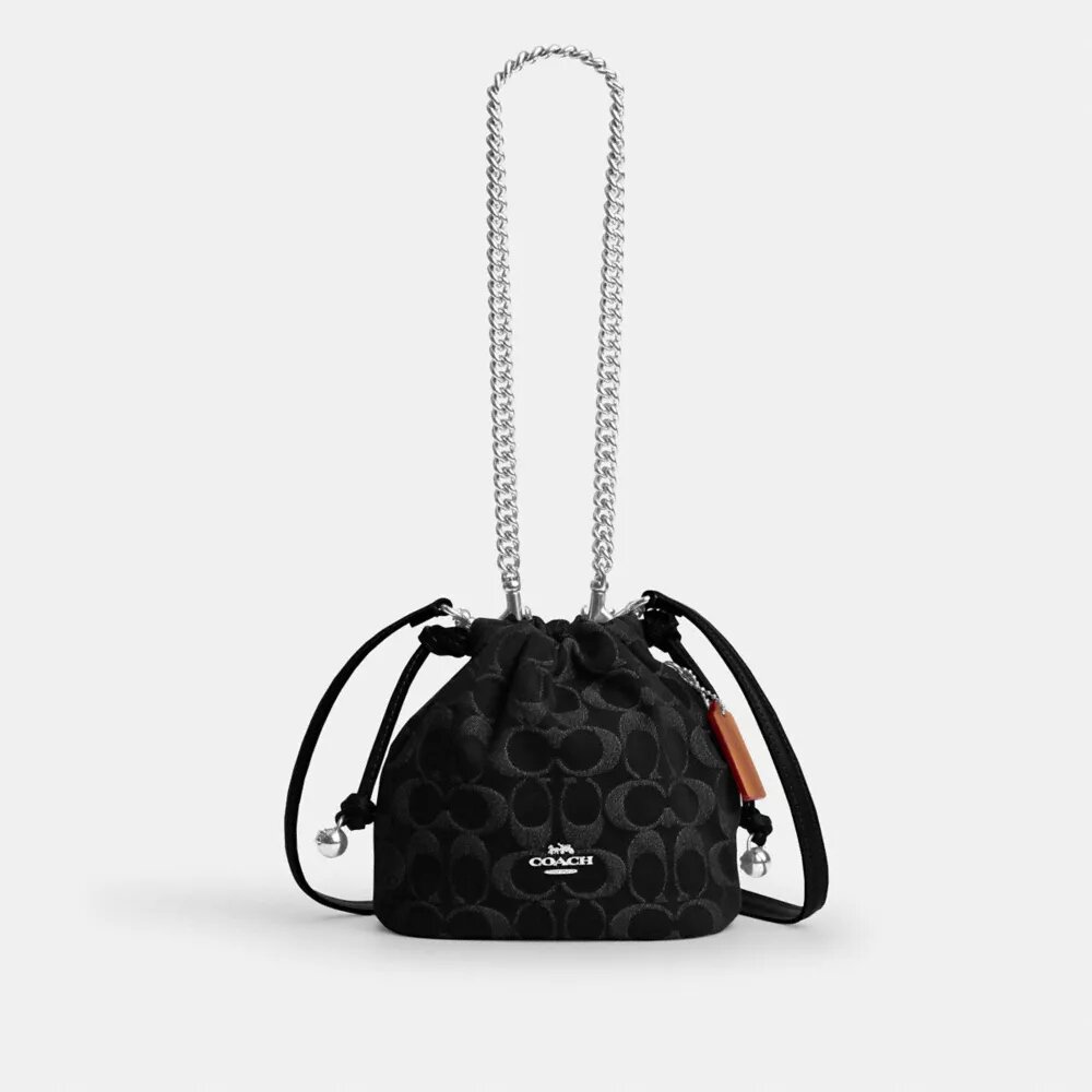 Torba Faye Mini ze sznurkiem w charakterystycznym dżinsie
