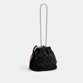 Torba Faye Mini ze sznurkiem w charakterystycznym dżinsie