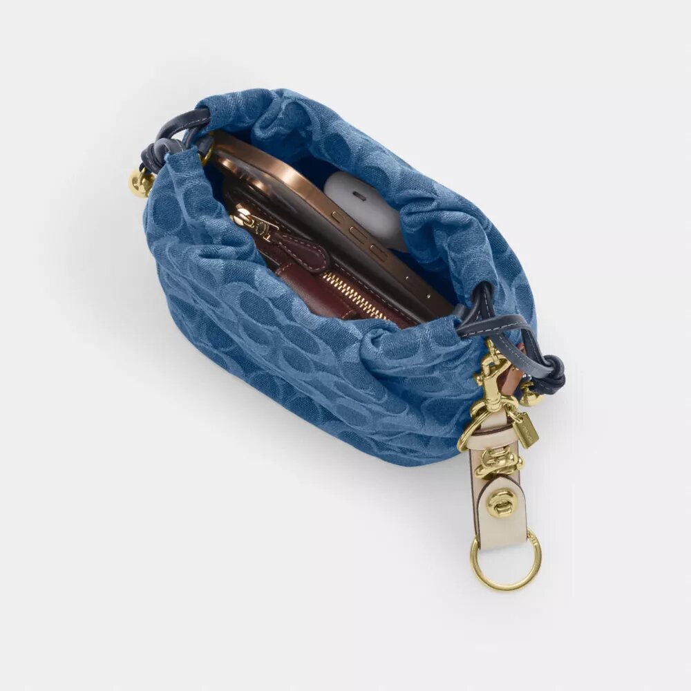 Torba Faye Mini ze sznurkiem w charakterystycznym dżinsie