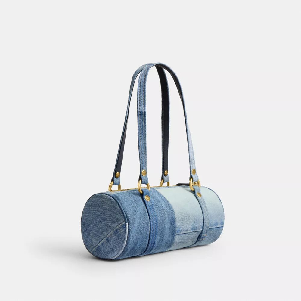 Torba Kisslock Barrel 28 z przetworzonego dżinsu