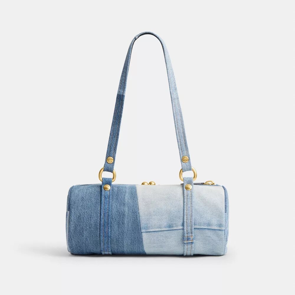 Torba Kisslock Barrel 28 z przetworzonego dżinsu