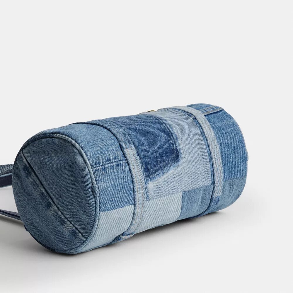Torba Kisslock Barrel 28 z przetworzonego dżinsu