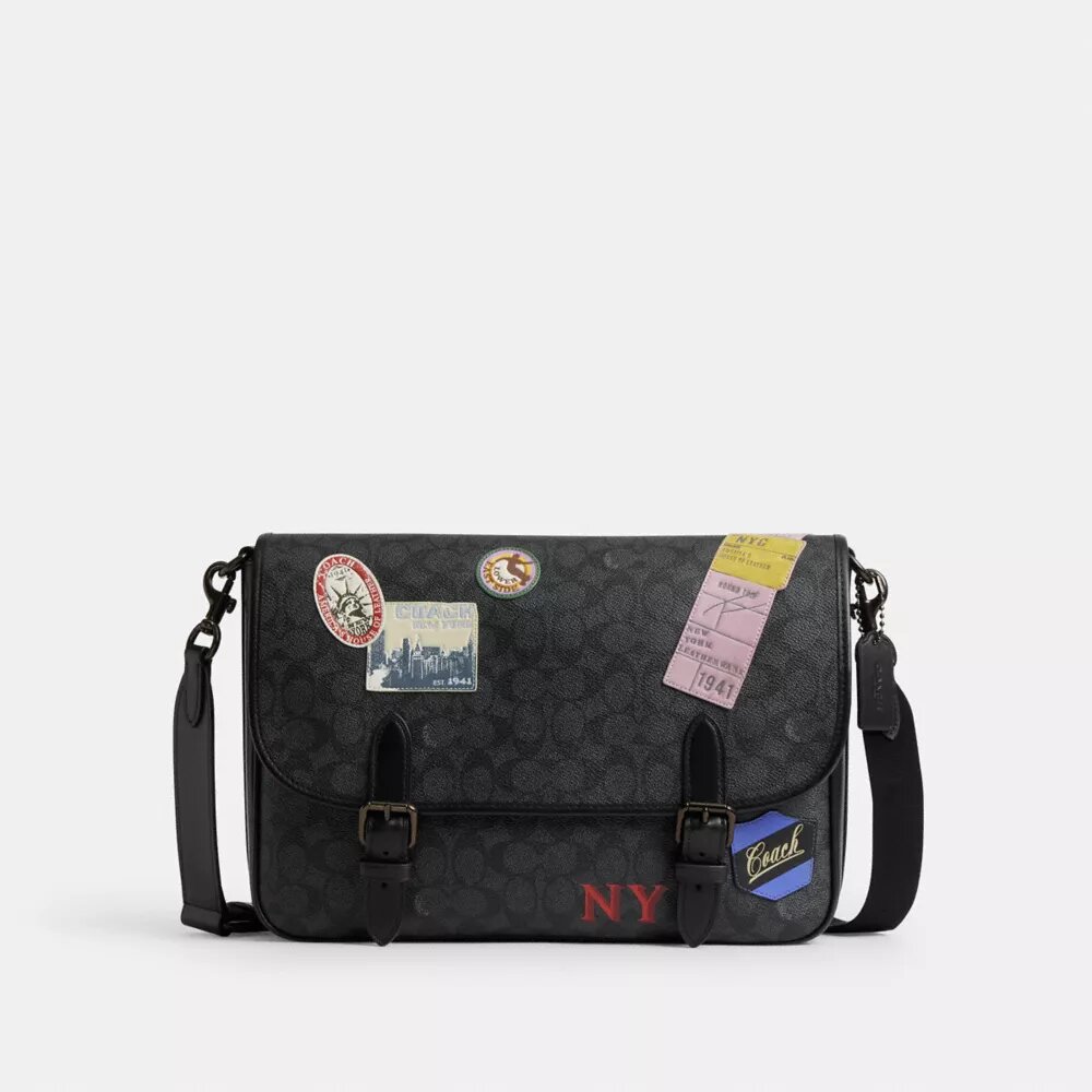 Torba kurierska Hitch z Signature Canvas z naszywkami