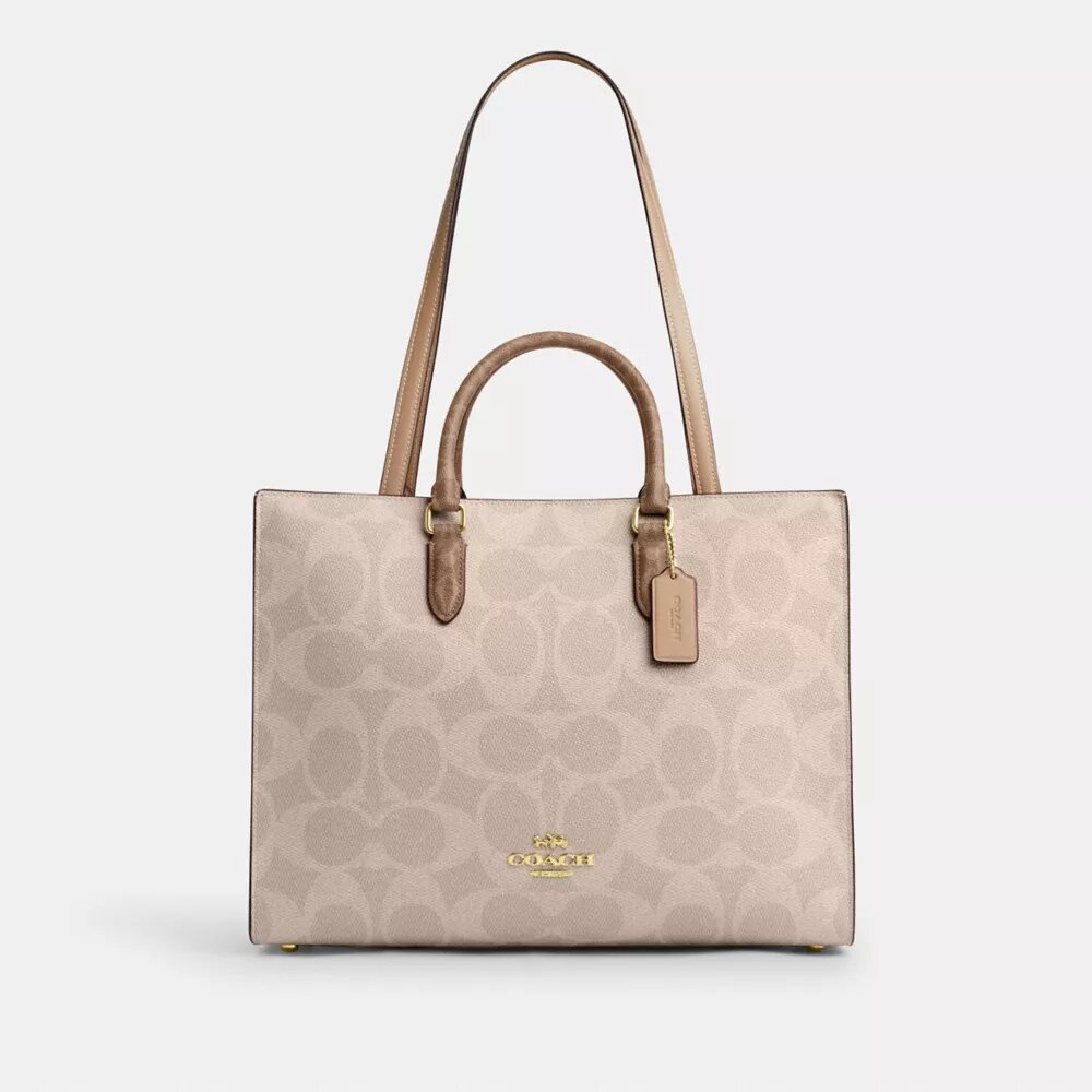 Torba Maggie z Signature Canvas w blokowe wzory
