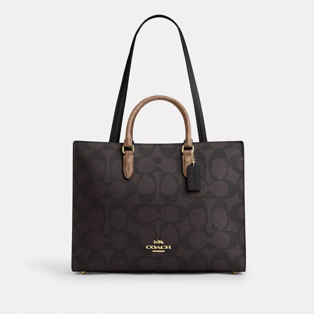 Torba Maggie z Signature Canvas w blokowe wzory
