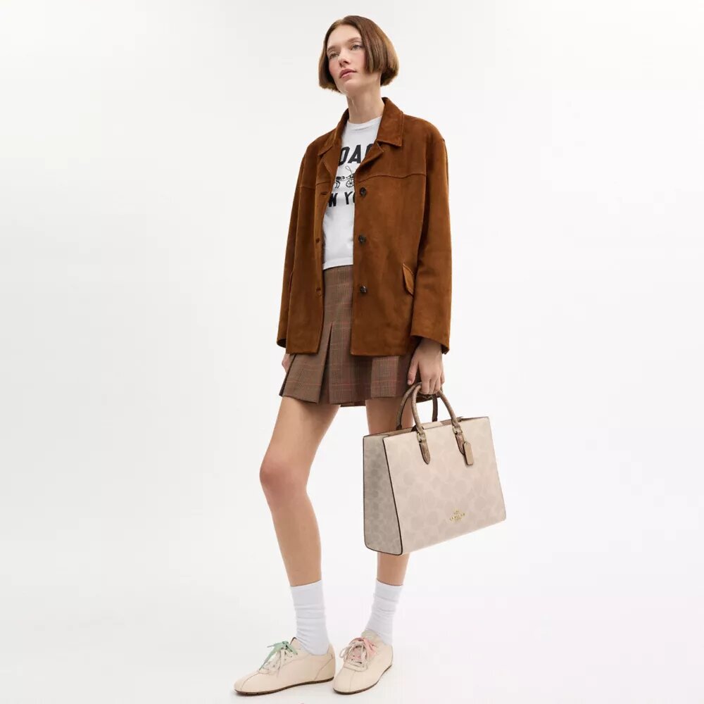 Torba Maggie z Signature Canvas w blokowe wzory