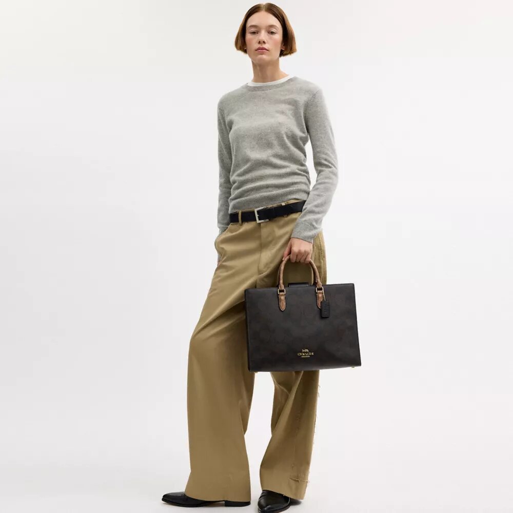 Torba Maggie z Signature Canvas w blokowe wzory