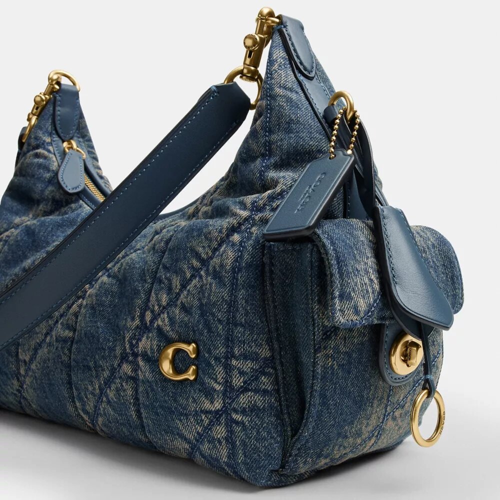 Torba Pocket Juliet 30 z odnawialnego dżinsu bawełnianego z pikowaniem