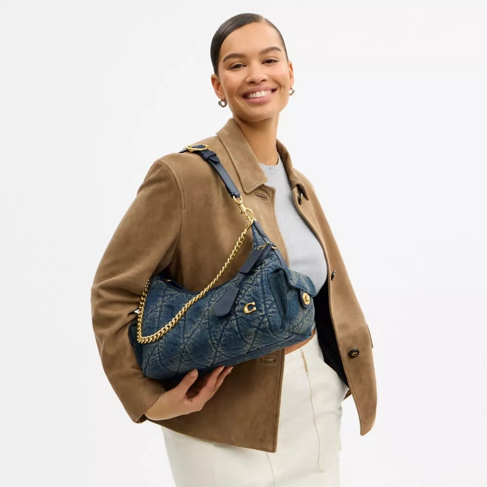 Torba Pocket Juliet 30 z odnawialnego dżinsu bawełnianego z pikowaniem