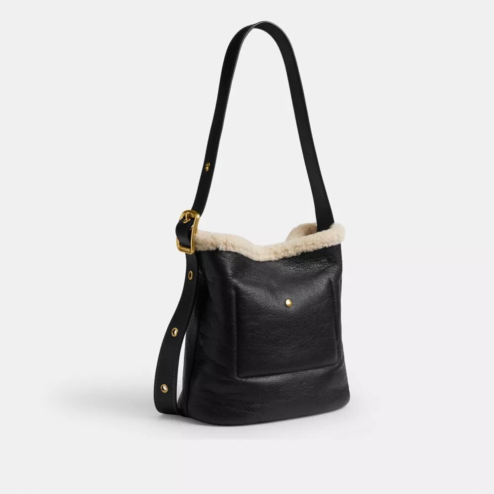 Torba typu bucket Bleecker z owczej skóry