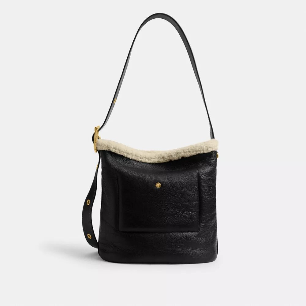 Torba typu bucket Bleecker z owczej skóry
