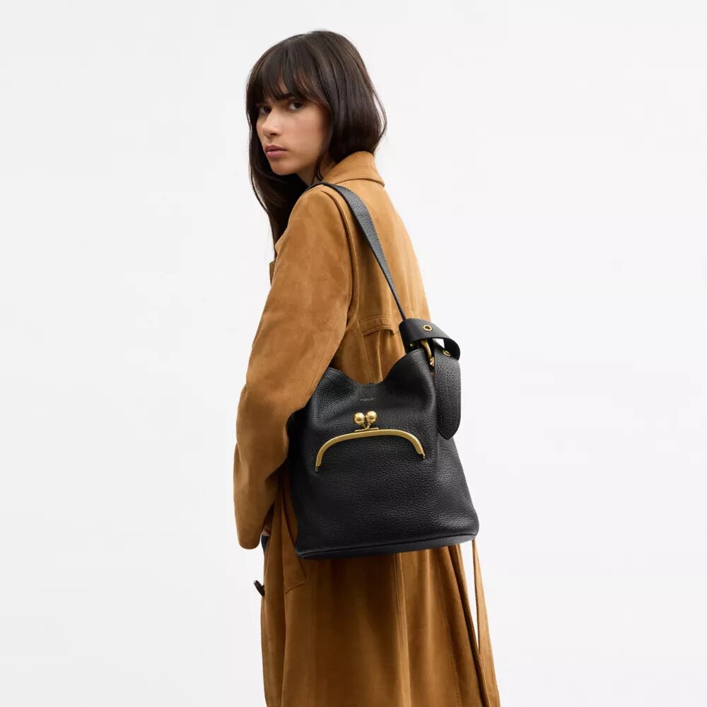 Torba typu bucket Bleecker z zapięciem Kisslock