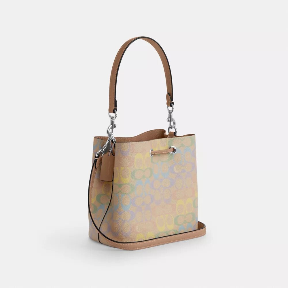 Torba typu bucket Rowan z Signature Canvas Rainbow