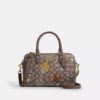 Torba typu satchel „Rowan” z charakterystycznego żakardu z haftem kwiatowym