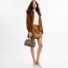 Torba typu satchel „Rowan” z charakterystycznego żakardu z haftem kwiatowym