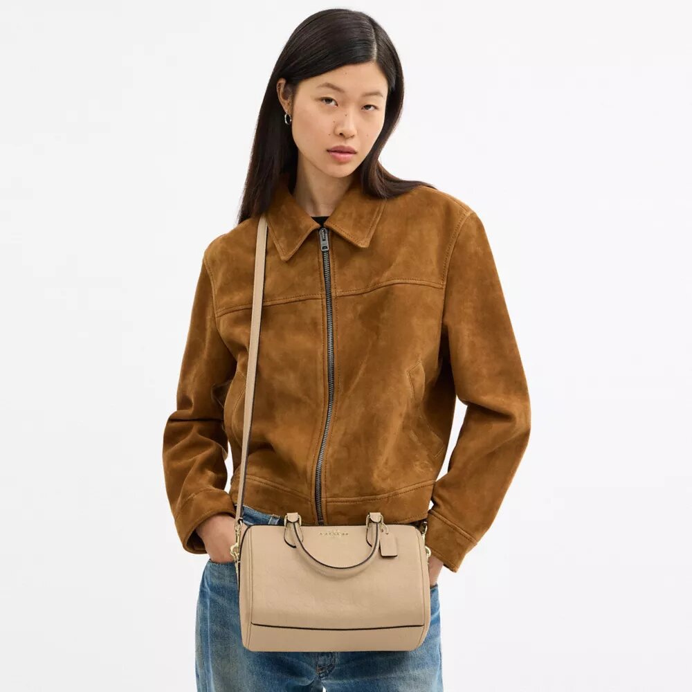 Torba typu satchel Rowan z charakterystycznej skóry