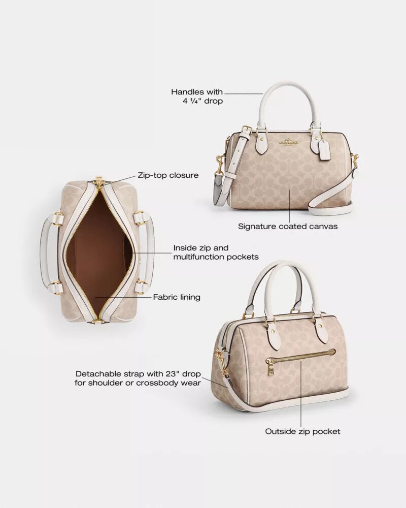 Torba typu satchel „Rowan” z Signature Canvas