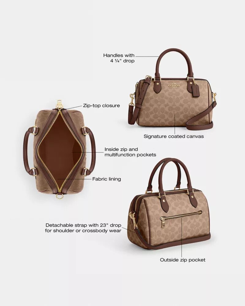 Torba typu satchel „Rowan” z Signature Canvas