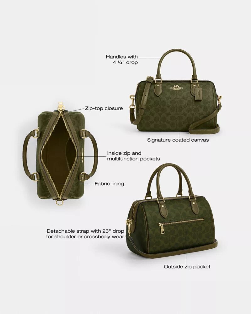 Torba typu satchel „Rowan” z Signature Canvas