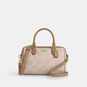 Torba typu satchel „Rowan” z Signature Canvas w blokowe wzory