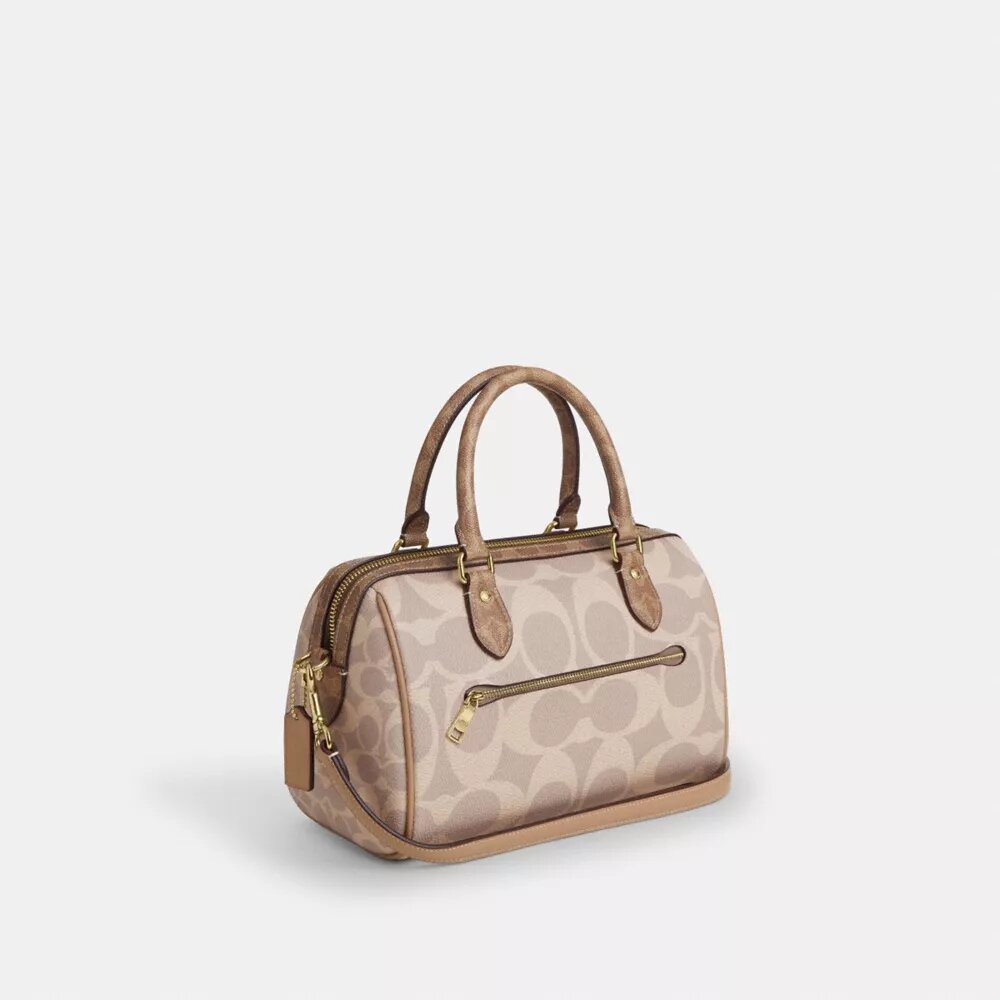 Torba typu satchel „Rowan” z Signature Canvas w blokowe wzory