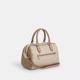 Torba typu satchel „Rowan” z Signature Canvas w blokowe wzory