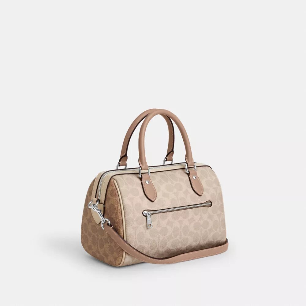Torba typu satchel „Rowan” z Signature Canvas w blokowe wzory