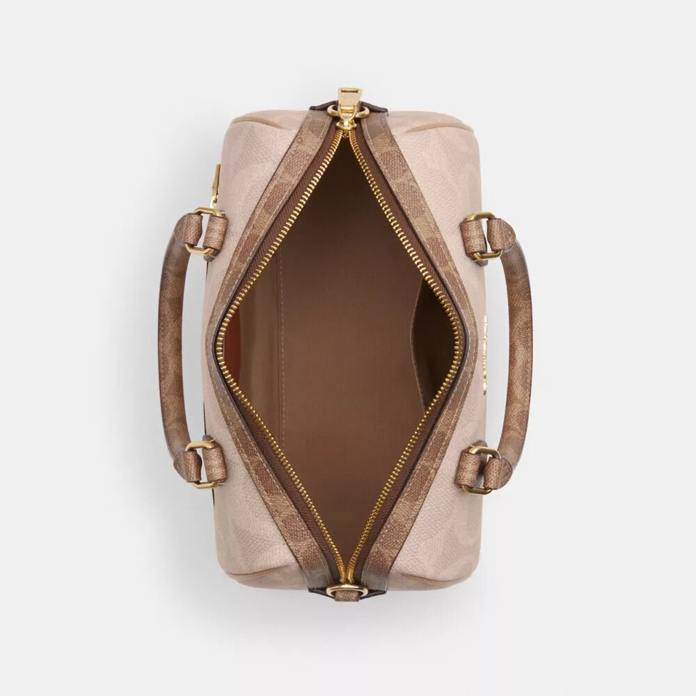 Torba typu satchel „Rowan” z Signature Canvas w blokowe wzory