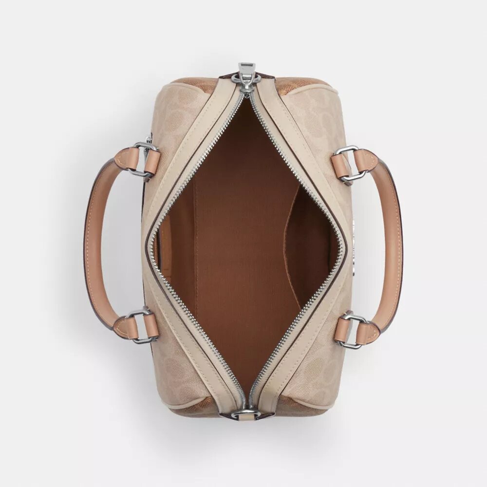 Torba typu satchel „Rowan” z Signature Canvas w blokowe wzory