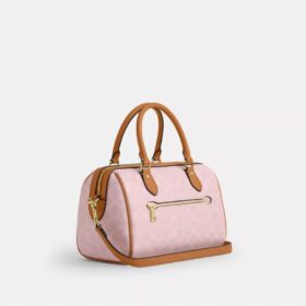 Torba typu satchel Rowan z Signature Canvas z zawieszkami