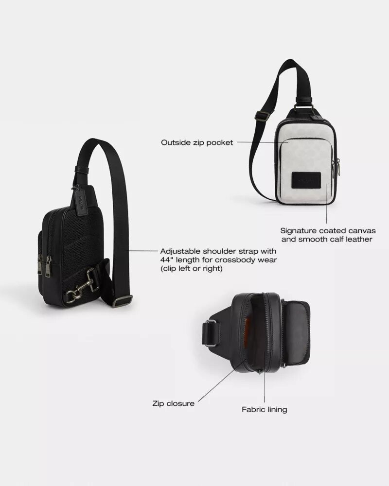 Torba typu sling „Racer” z Signature Canvas