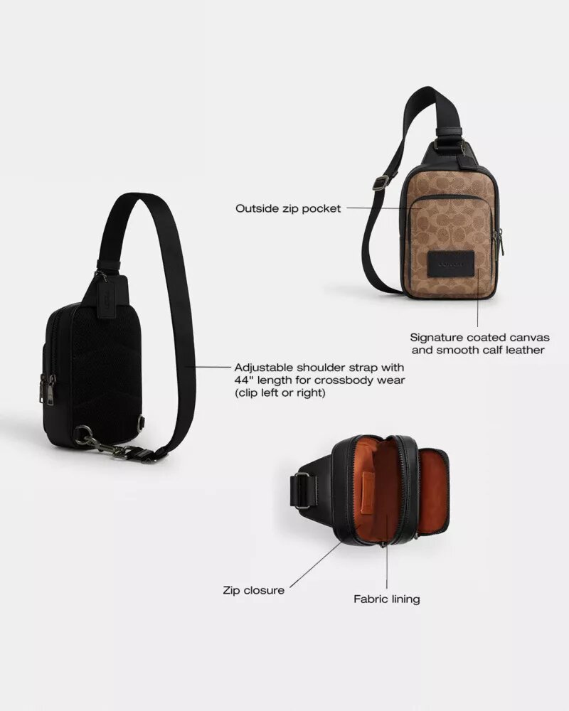Torba typu sling „Racer” z Signature Canvas