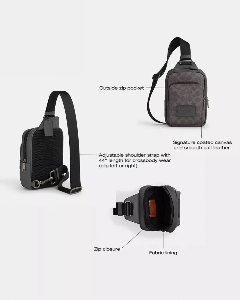 Torba typu sling „Racer” z Signature Canvas