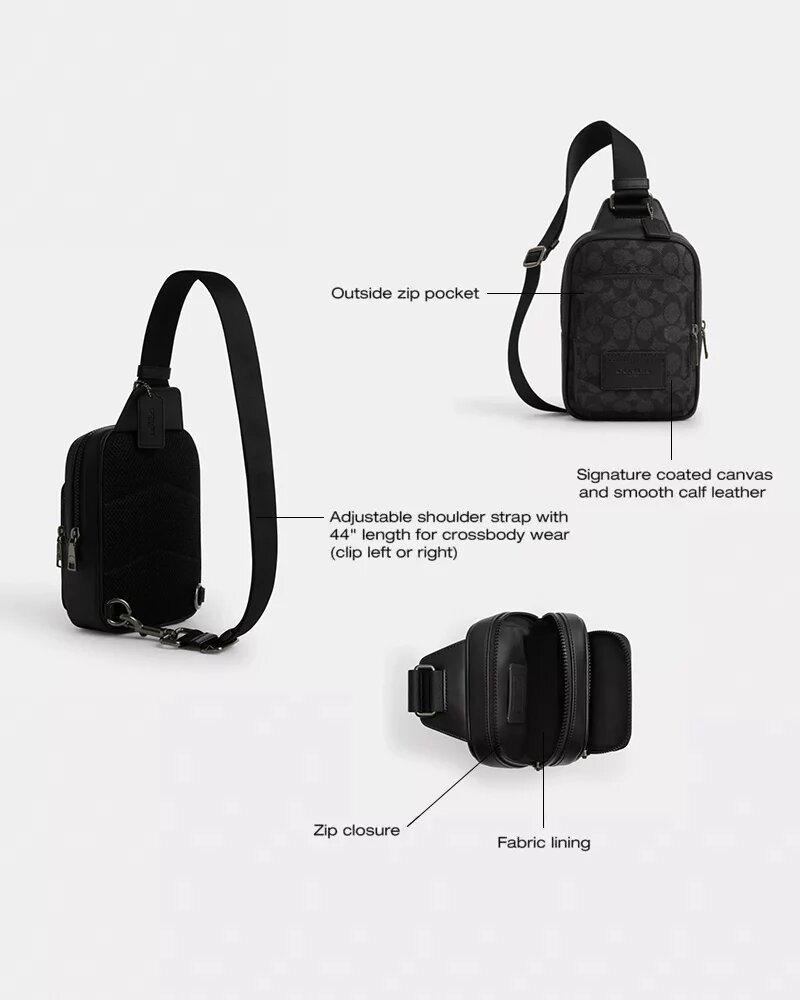 Torba typu sling „Racer” z Signature Canvas