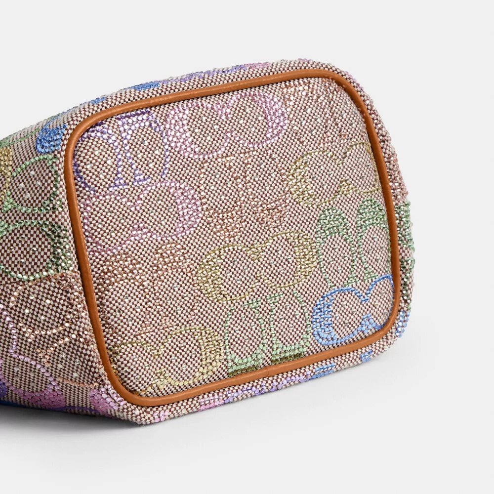 Torba z ramką Kisslock 16 w kryształowym wzorze żakardowym Signature