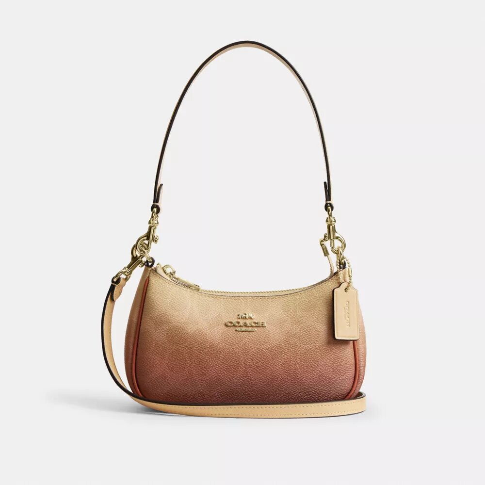 Torebka crossbody Teri Mini z Signature Canvas w stylu ombre