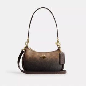 Torebka crossbody Teri Mini z Signature Canvas w stylu ombre