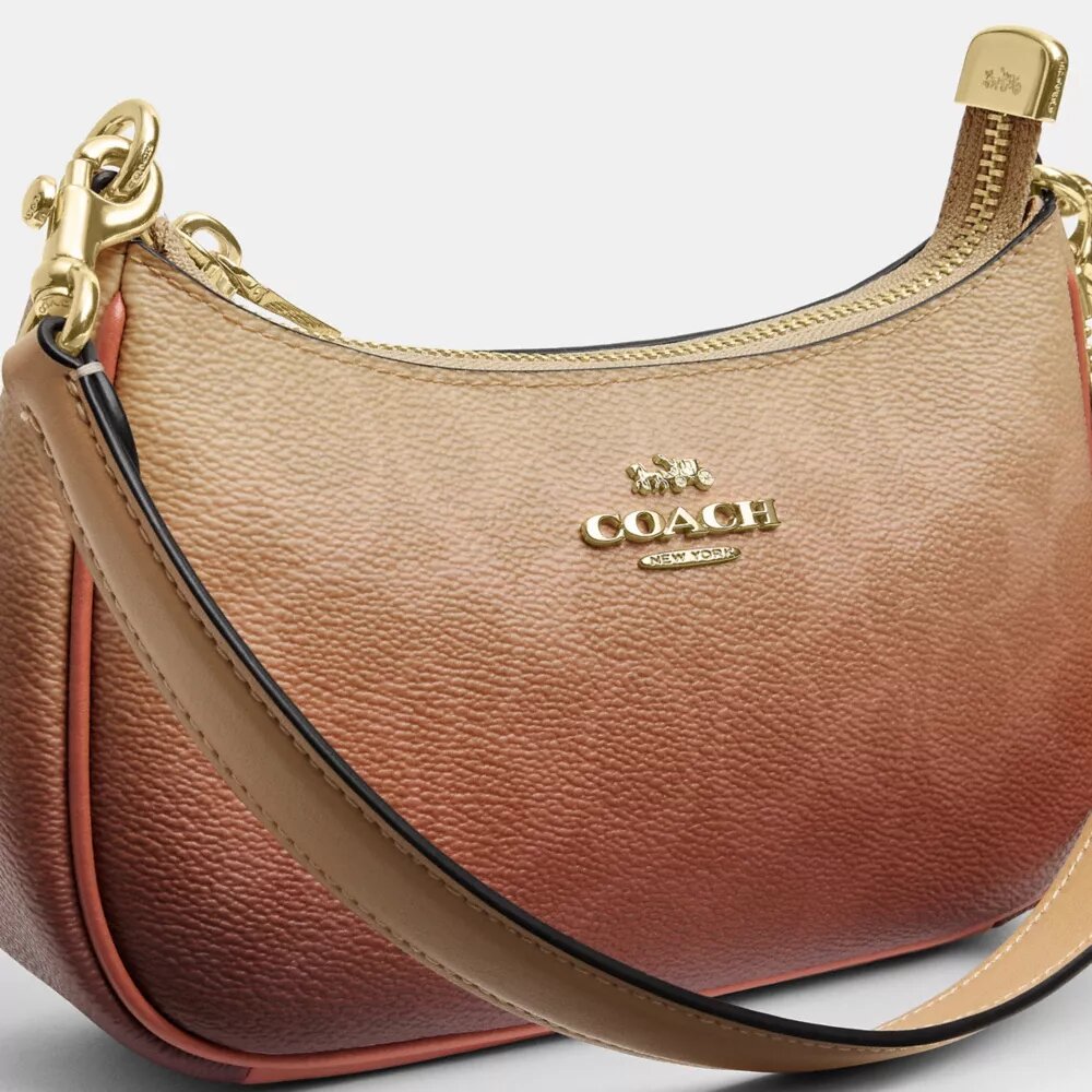 Torebka crossbody Teri Mini z Signature Canvas w stylu ombre
