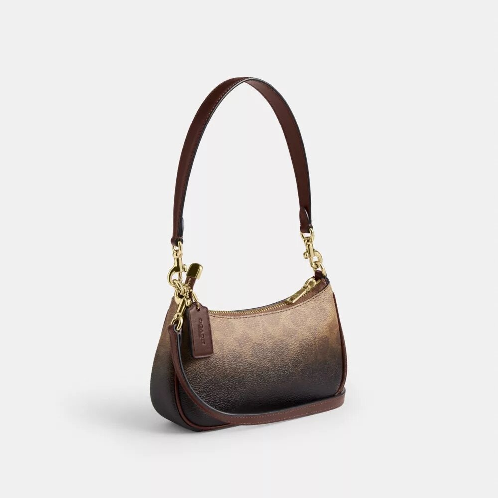 Torebka crossbody Teri Mini z Signature Canvas w stylu ombre