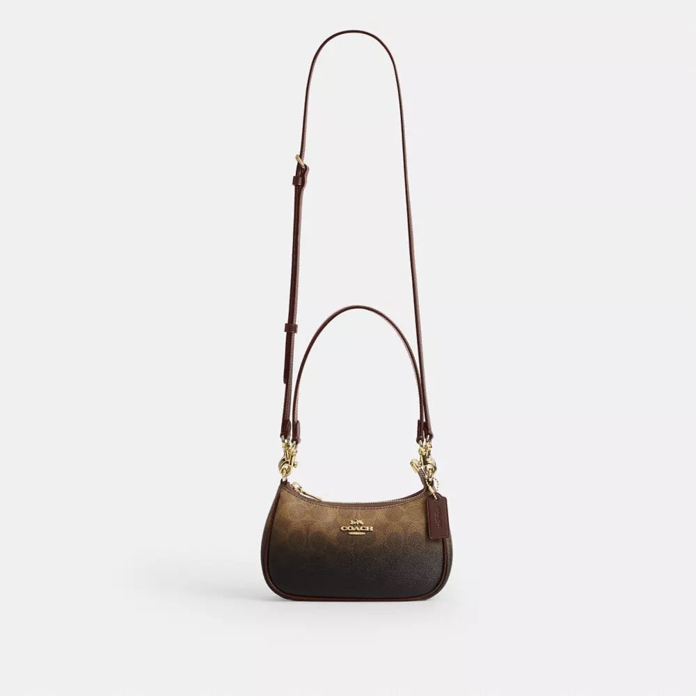 Torebka crossbody Teri Mini z Signature Canvas w stylu ombre