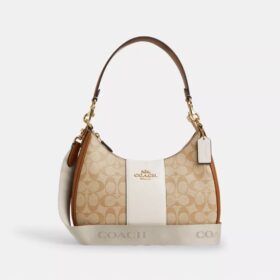 Torebka typu hobo Teri z Signature Canvas w paski