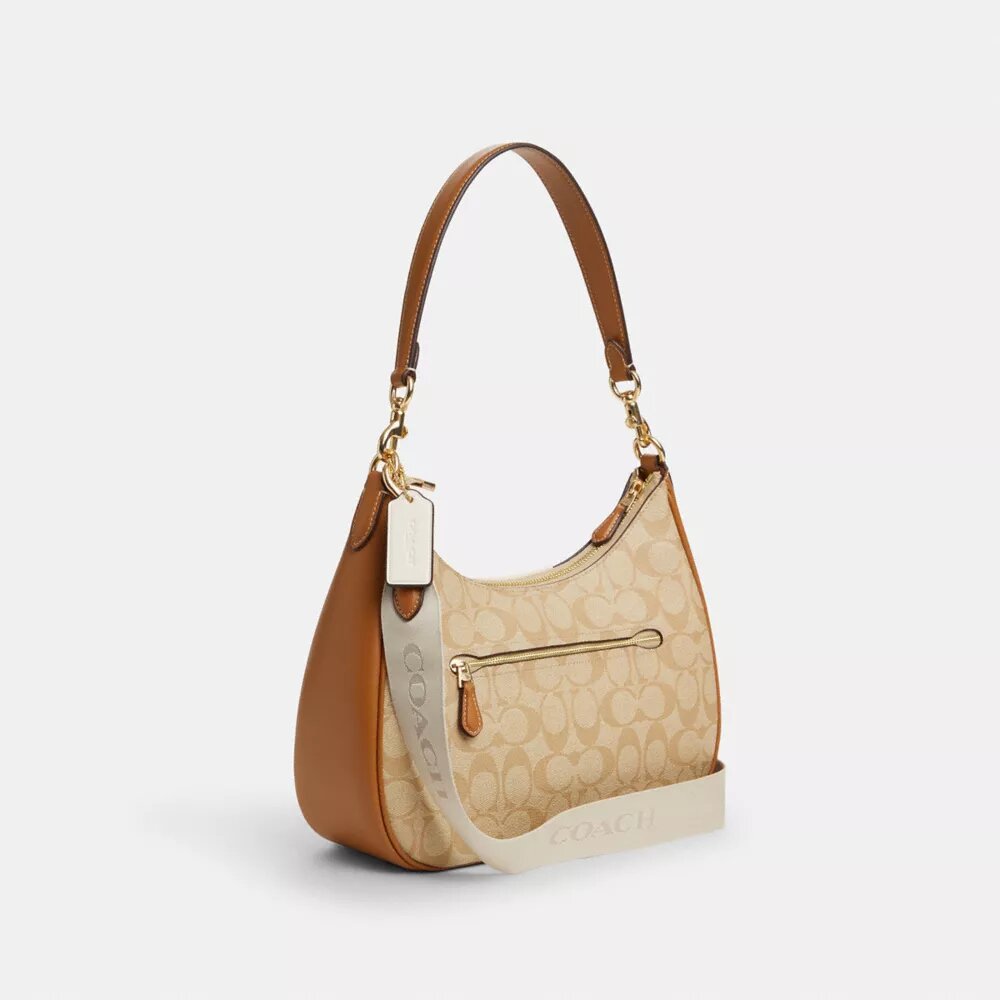 Torebka typu hobo Teri z Signature Canvas w paski