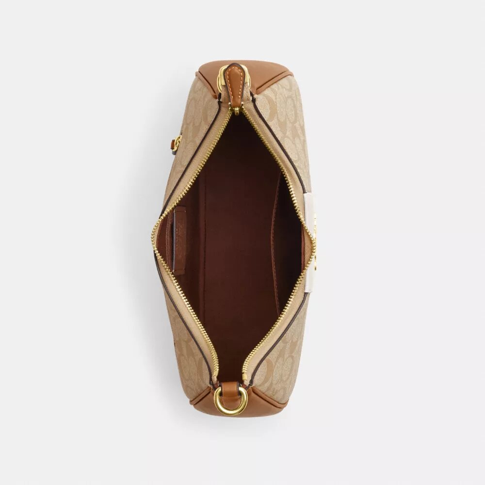 Torebka typu hobo Teri z Signature Canvas w paski